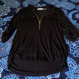 Calvin Klein black gold zipper hardware work top